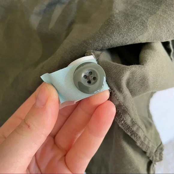 Lucky Brand Camo Military Shirt Dress Olive Green Long Sleeve Button Down S - Picture 6 of 8